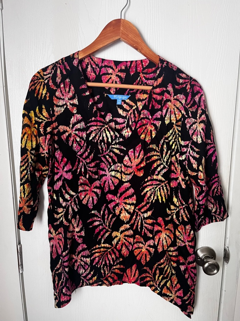 Blueginger Women's Tropical Palm Beach Top